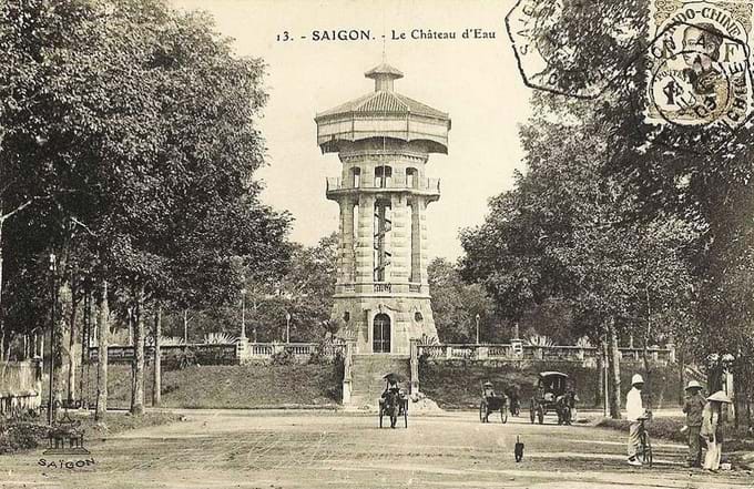 French architecture in Saigon lake before